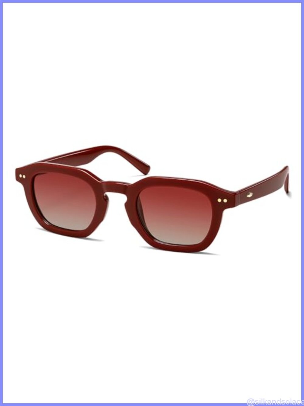 Polarized Retro Rectangle Sunglasses UV Protection TAC Lenses